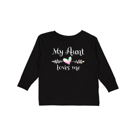 Inktastic My Aunt Loves Me- Heart Boys or Girls Long Sleeve Toddler T-Shirt