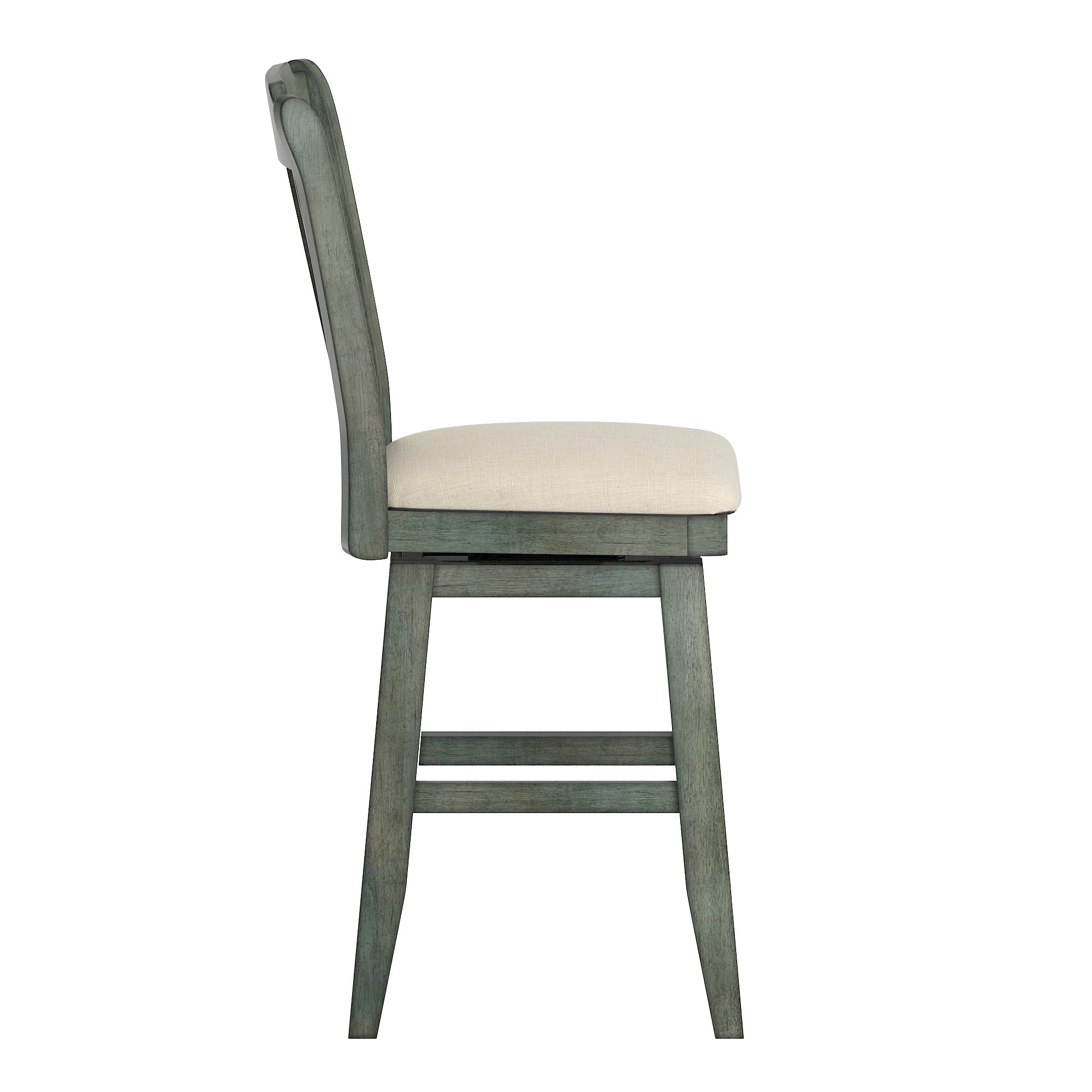 Weston Home Sheena Wood Slat Back 24-inch Counter Height Swivel Stool, Antique Sage Green