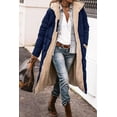 thumbnail image 4 of Solid Color Hooded Cotton Jacket Long Sleeve Double-sided Wear Slim Fit Elegant Cardigan Coat Top, 4 of 8