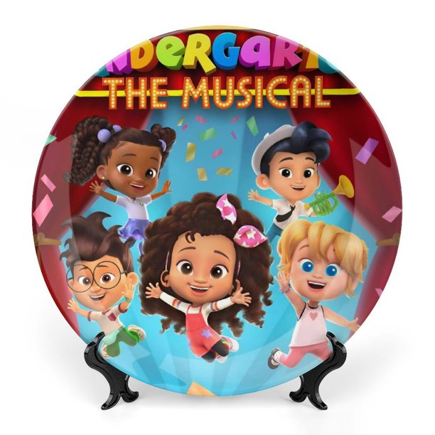 Kínder: El musical Plato decorativo de porcelana fina (bone china), plato decorativo de cerámica para hogar, oficina, soporte de pared, platos decorativos para dormitorio - 6 pulgadas (15 cm)