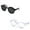 Sky Blue + Ink Black, variant on CSCHome 2PCS 3.5inch Pet Cat Dogs Glasses ,Summer Pet Glasses Cute Fun Dress up Glasses Costume for Kitten Pet(Transparent+Leopard Print)