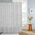 thumbnail image 3 of Shower Curtain Grey Linen Texture Shower Curtains for Bathroom Bathtub, Waterproof Fabric Shower Curtain Set with Hooks, Extra Long 72" x 84" Solid Color, 3 of 9