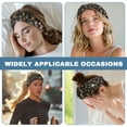 thumbnail image 6 of Jiueut Colorful Mushroom Nurse Button Headband Medical Field Headbands for Women 2 Piece Headbands for Nurses with Buttons for Mask Nurse Headbands Thin Sport Headband Sweat, 6 of 7
