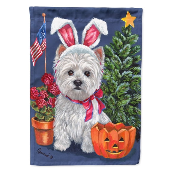 Westie for All Seasons Flag Canvas House Size