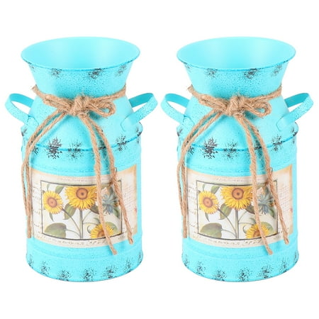 

Frcolor 2pcs Retro Plant Pot Plant Holder Elegant Flowerpot Iron Vase Home Decor
