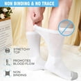 thumbnail image 4 of AMITOFO Non-Binding Diabetic Socks with Anti-Slip Grips,4 Pairs Loose Fit Cotton Crew Socks for Men and Women,Comfort and Safe Gripper Socks for Elderly,White, 4 of 9