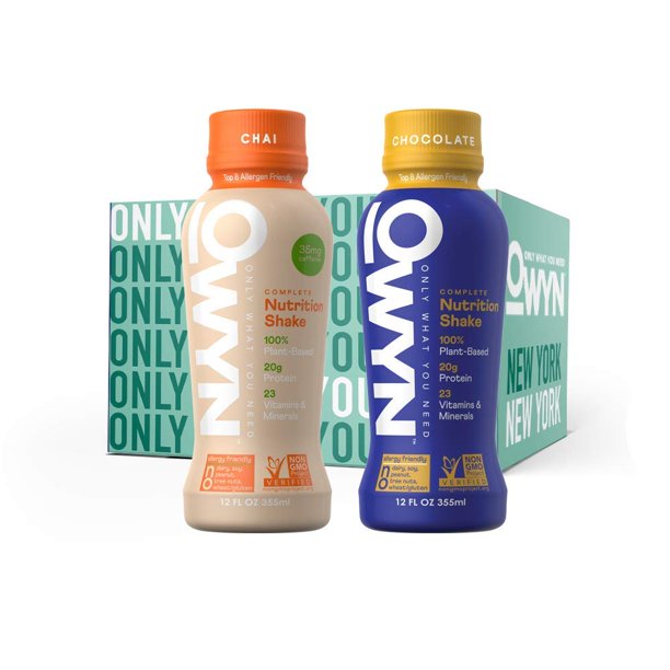OWYN, Vegan Meal Replacement Shake, Variety,12 Fl Oz (Pack of 4), 100