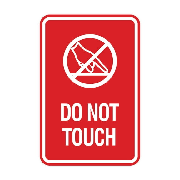 Signs ByLITA Portrait Round Do Not Touch Sign (Red) - Large