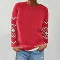 thumbnail image 1 of Frostluinai Chandails Tricotés d'Automne pour Femmes à Manches Longues, Imprimé Fair Isle Vintage, Chandail à Col Rond, Chandails Mode, Chandails Raglan Décontractés, 1 of 6