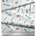 thumbnail image 3 of Soimoi White polyester Crepe Fabric Garden Tool Hardware Printed Fabric 1 Yard 42 Inch Wide, 3 of 3