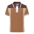 thumbnail image 4 of Sngxgn Men's Slim Fit Short Sleeve Solid Soft Cotton Polo Shirt(Khaki,M), 4 of 4