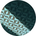 thumbnail image 1 of Ahgly Company Tapis Rond Lavable en Machine Intérieur Transitionnel Vert Sarcelle Profond, 4 Pieds Rond, 1 of 7