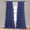 thumbnail image 5 of Ambesonne Alien Curtains, Cosmic Outer World Objects, Pair of 28"x84", Indigo Multicolor, 5 of 5