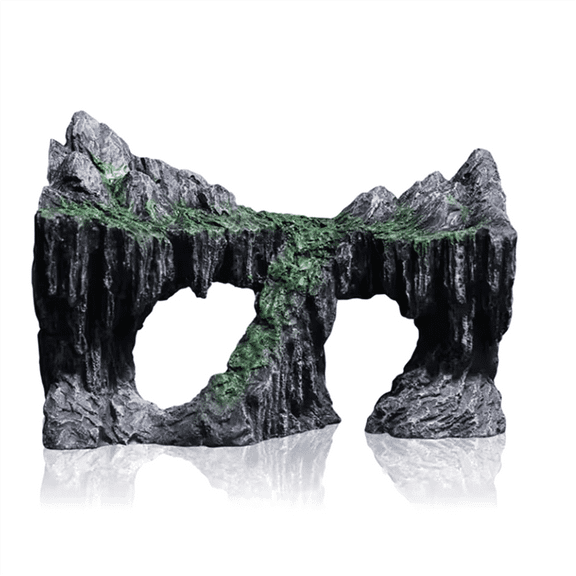 Resin -Aquarium Decoration Fish Tank Simulated Rock Mountain Ornament Rocks Cave for Rest Hide Play Breed,A