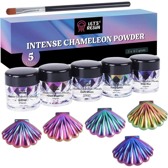 LET'S RESIN Mica Powder,Intense Chameleon Powder, Ultra Fine Colorshift Mica Powder for Epoxy Resin Crafts/Tumblers, Chrome Pigment Powder for Chameleon Nail Art/Paints/Soap Making