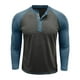 thumbnail image 4 of Blusas y camisas de manga larga con cuello redondo para hombre, estilo casual, a la moda, con botones, parches lisos, manga larga, manga raglán, blusa de poliéster para hombre., 4 of 4
