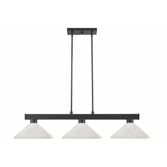 Z-Lite Cobalt 3 Light Steel Billiard Island Pendant in White and Matte Black