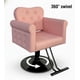 thumbnail image 4 of Yeshouse Silla de barbero hidráulica, silla de peluquería giratoria con bloqueo de 330 libras y asiento de cuero PU de altura ajustable para uso en salón y hogar, 4 of 5