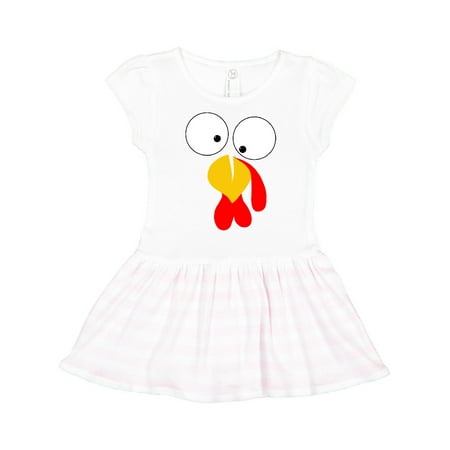 

Inktastic Thanksgiving Goofy Turkey Face Gift Toddler Girl Dress