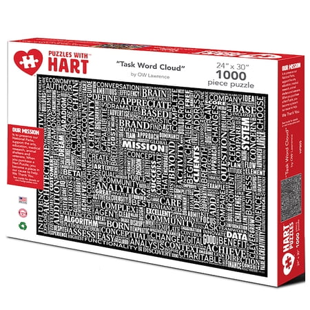 Task Word Cloud by OW Lawrence 24 x 30 1000 Piece Puzzle