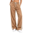 thumbnail image 2 of Ruohan Women's Wide Leg Sweatpants, High Waist Drawstring Track Pants with Pockets, Side Stripe, 2 of 8