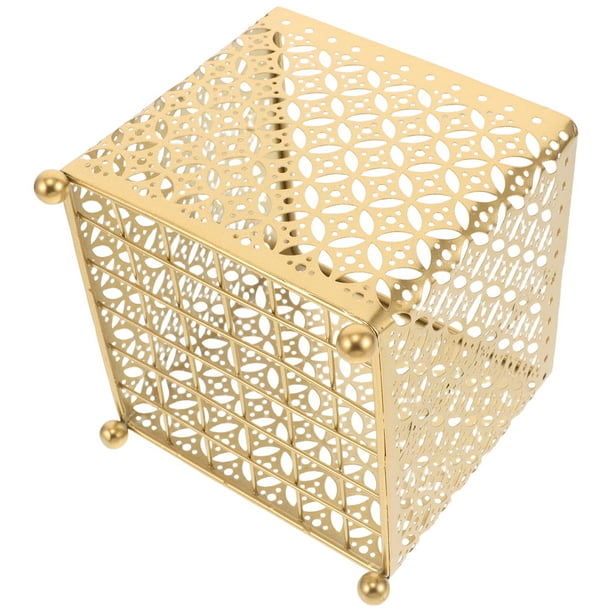 unbranded Organizador De Metal Dorado Para Con Gran Capacidad Para Maquillaje Y De Belleza