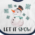 thumbnail image 4 of Inktastic Let It Snow Cute Snowman in Hat and Scarf Boys or Girls Baby Bib, 4 of 4