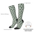 thumbnail image 4 of Naloa grey and green argyle Knee Socks, High Socks Long Stretchy Sock Women Knee High Stocking, Long Socks for Women, 4 of 6