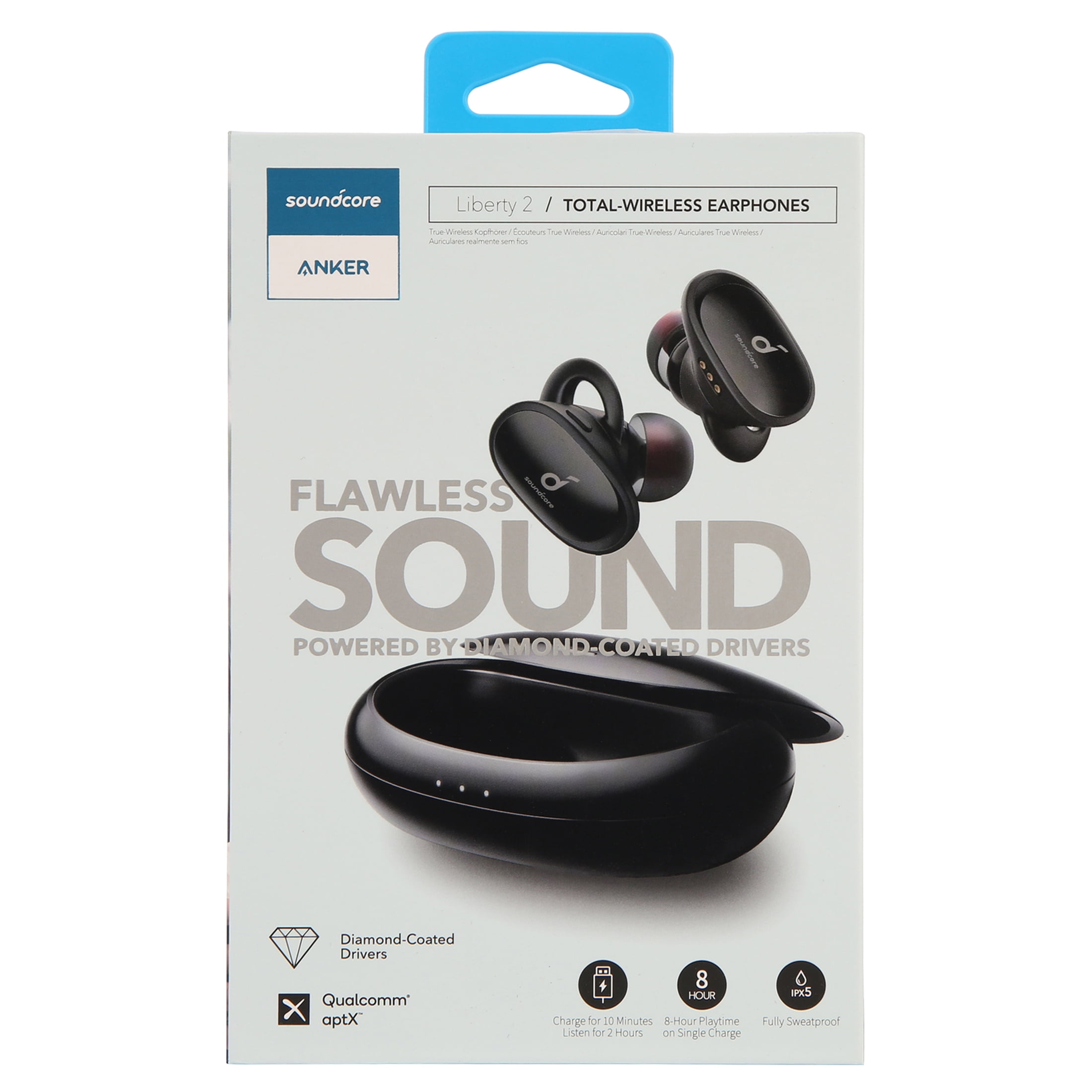 Soundcore Anker- Liberty 2 Earbuds TWS Headphones | Playtime | IPX5 Resistant | Black -
