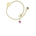 thumbnail image 2 of Delight Jewelry Crystal Hot Pink Channel Drop Gold-tone Rose Link Chain Bracelet, 6.25"+1.75" Extender, 2 of 4