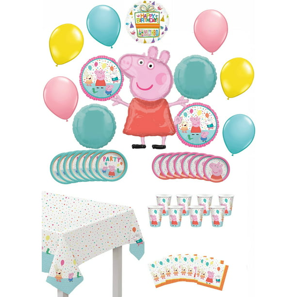 The Ultimate 8 Guest 53pc Peppa Pig Birthday Party Supplies and Balloon  Decoration Kit - Walmart.com