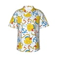thumbnail image 2 of Picia Ducks and Anchors Gentle Cotton Regular Fit Short Sleeve Casual Hawaiian Shirt for Men-Large, 2 of 9