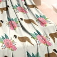 thumbnail image 3 of Saint Bernard Dog Breed and Flower Floral Blanket,Comfortable Soft Flannel Throw Blanket,All Season,Warm Lightweight Blankets for Sofa Bed Couch Living Room Chair,30"x40", 3 of 4