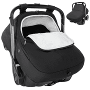 Baby Car Seat Cover, Caveen Windproof Car Seat Canopy for Winter, Black