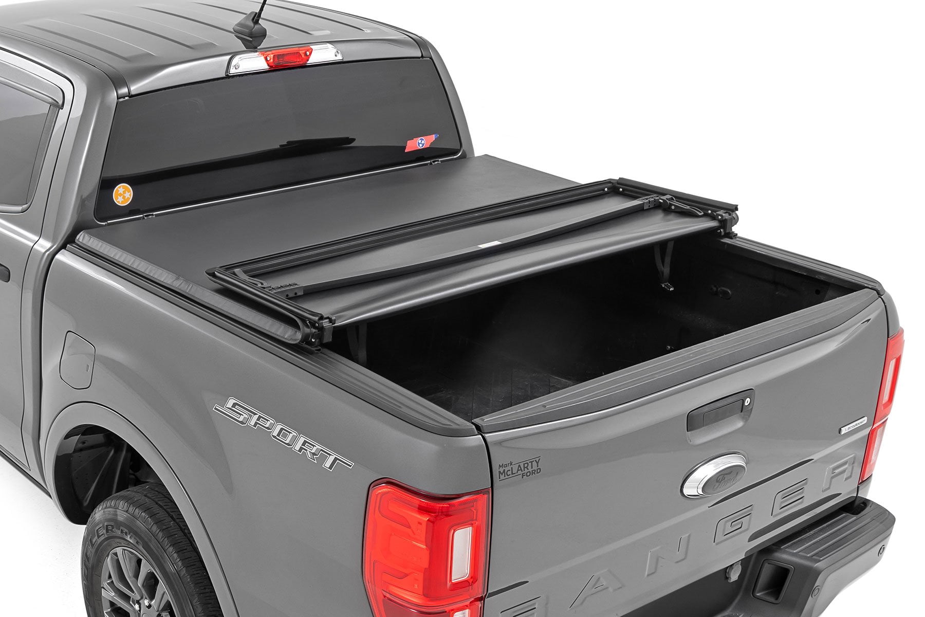 Rough Country Soft Tri-Fold Bed Cover for 2019-2023 Ford Ranger | 5' - 41219500A
