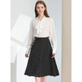thumbnail image 2 of INSPIRE CHIC Falda Midi De Lunares Vintage Con Cremallera En La Cintura Elástica Para Mujer Puntos negros XL, 2 of 5