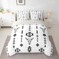 thumbnail image 2 of Manfei Bohemian Aztec Bedding Comforter Set 7 Pieces for Adult, Hippie Sheep Skull Full Bedding Set, Mandala Boho Style Reversible Fitted Sheet Flat Sheet, Lightweight Room Decor, 2 of 7