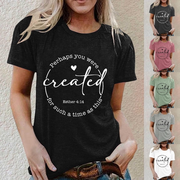 Trendfront Womens Letter Graphic Tops Crewneck Casual Short Sleeve Loose Fit Tee Trendy Fashion T Shirts Relaxed Pullover Daily Clothing