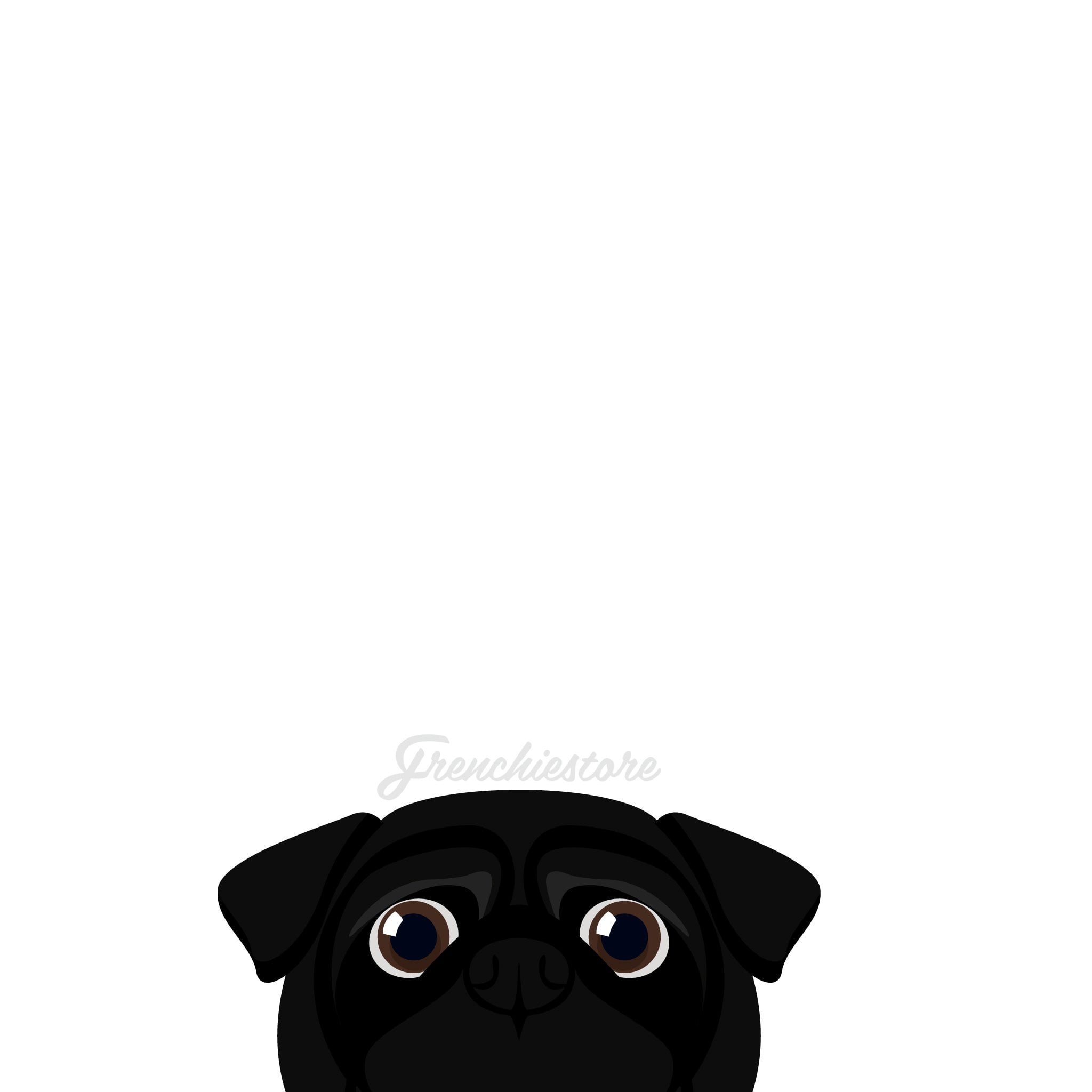 Black Pug Sticker 