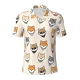 thumbnail image 2 of Daiia Shiba Head Face Pattern Men’s Polo Shirts,Solid Deck Shirt,Classic Fit, Breathable Cotton Polo for Casual and Sport Wear-X-Large, 2 of 7