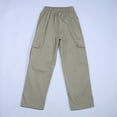 thumbnail image 6 of NIEWTR Girls High Waisted Baggy Cargo Pants Y2K Style Wide Leg with Side Cargo Pockets and Drawstring Waist Spring Trousers（A01-Coffee,9-10 Years), 6 of 9