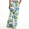 thumbnail image 5 of Dress Pants Women Petite High Waisted Wide Leg Summer Beach Vacation Pants Boho Lounge Casual Palazzo Trousers, 5 of 7