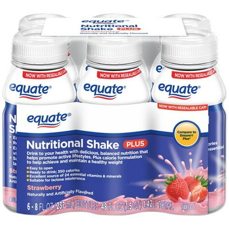 equate nutritional shake shakes plus count oz chocolate fl strawberry keto friendly walmart
