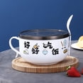 thumbnail image 1 of Stainless Steel Bubble Bowl Plastic Korean Large Bubble Face Cup Double Floor Cover Fresh Bowl Pink 1200ml To Send A Spoon Color Box, 1 of 8