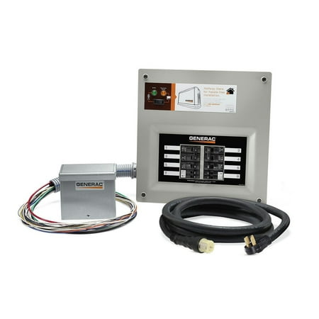 Generator Indoor Transfer Switch - Generac 9855 HomeLink 50-Amp Indoor Pre-wired Upgradeable Manual Transfer Switch Kit for 10-16 Circuits