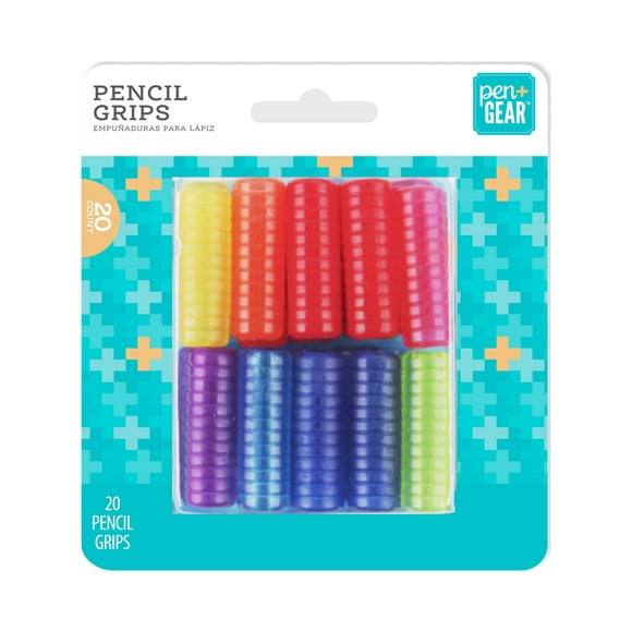 Pen + Gear Soft Pencil Grip, Silicone Rubber, Multi color, 20 Count, Assembled weight 0.16 lbs