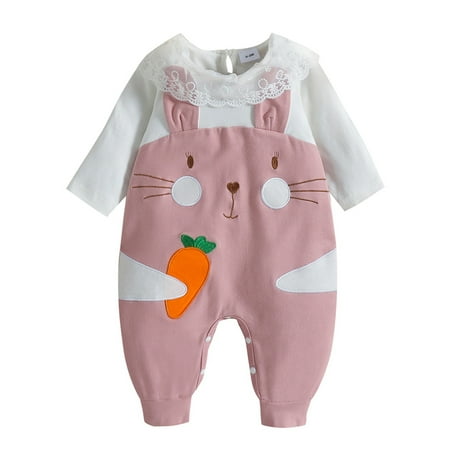 

Ma&Baby Baby Girls Easter Bunny Outfit Romper Long Sleeve Bodysuit One-Piece Jumpsuit