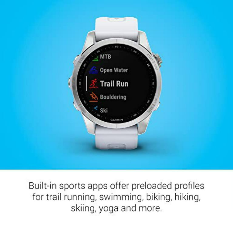 Fenix 7S Multisport GPS Watch, Silver with Whitestone Band