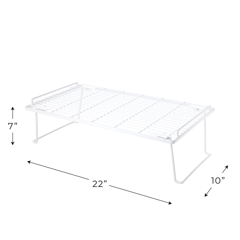 Mainstays Metal Wire Stacking Shelf Organizer, White photo 5
