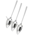 thumbnail image 1 of Naiovety 3 piezas de colador de té de acero inoxidable, 3 piezas de cuchara de acero inoxidable, 3 paquetes/lote para sopa de agujeros finos Teteras Plata 15 x 3.95 x 3.5 cm, 1 of 5